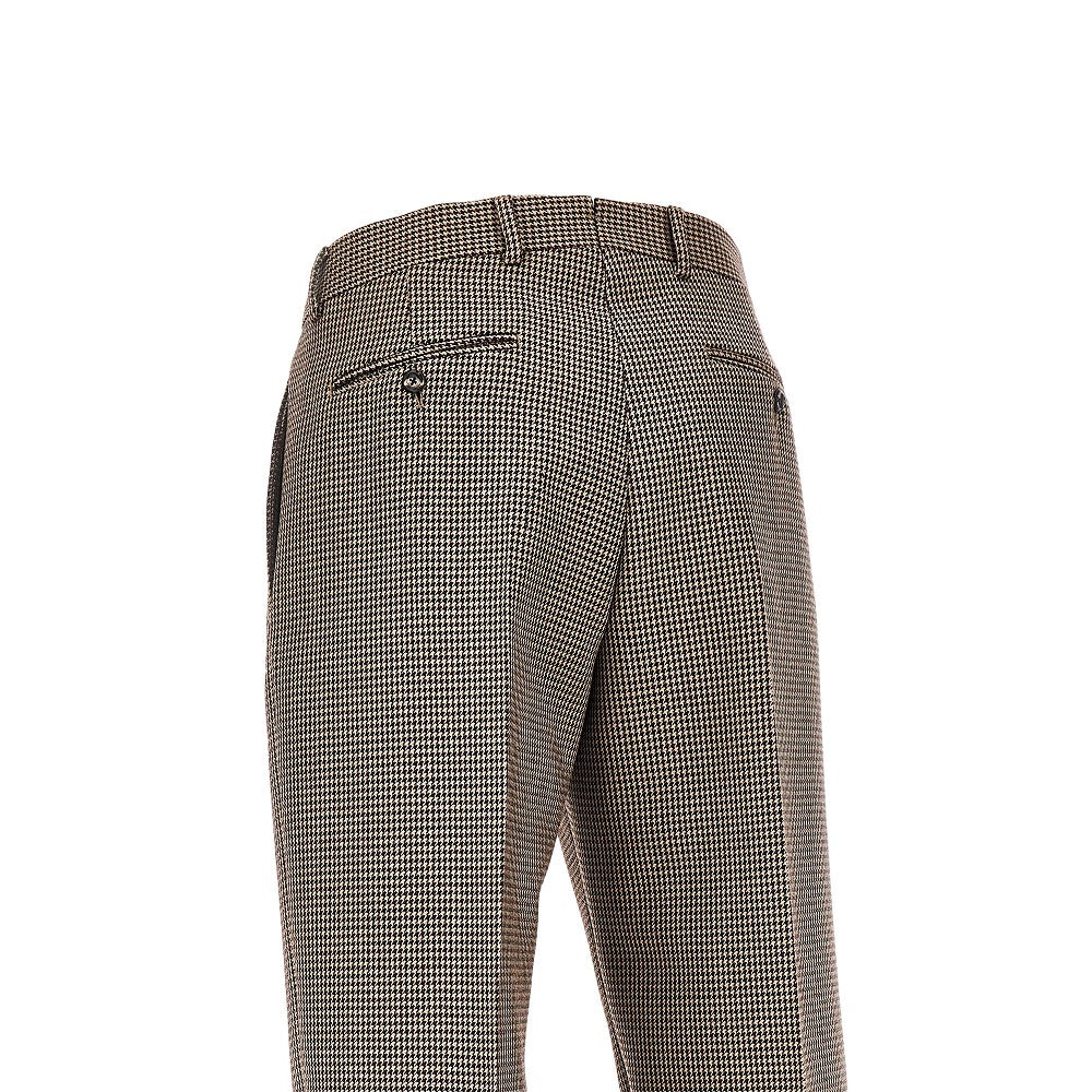 Check tweed pants with darts