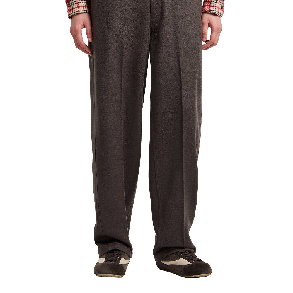 Pantalone a gamba larga in lana e cachemire