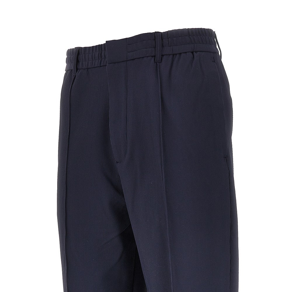 Canneté effect stretch nylon pants