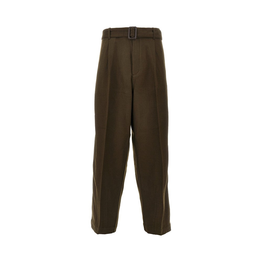 Pantalone in lana e cachemire con cintura