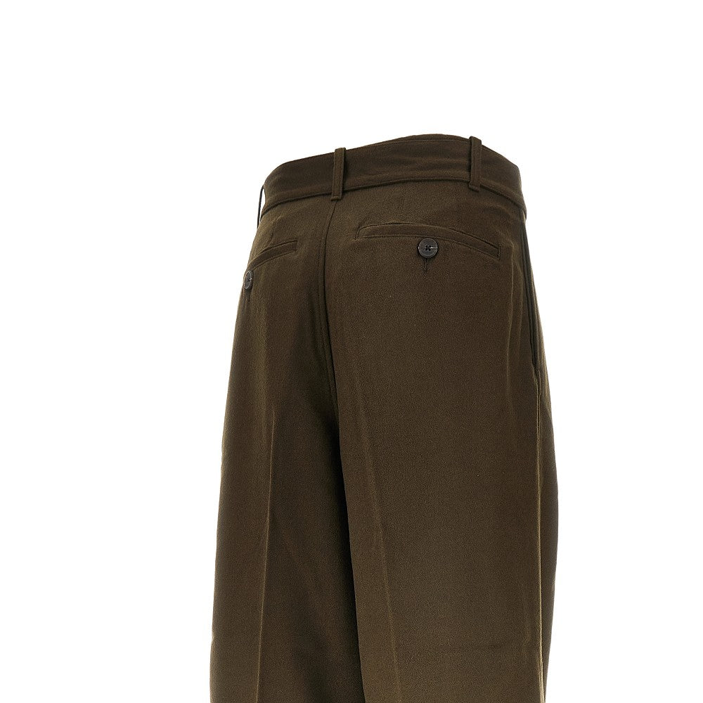 Pantalone in lana e cachemire con cintura