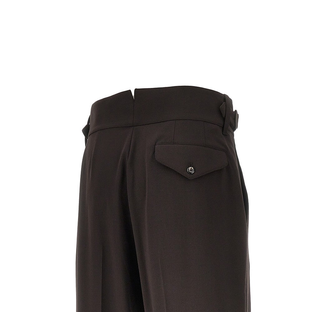 Pantalone in lana stretch con cinturini