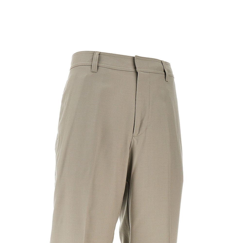 Micro-textured light wool pants