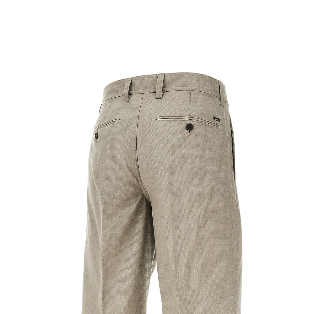 Micro-textured light wool pants