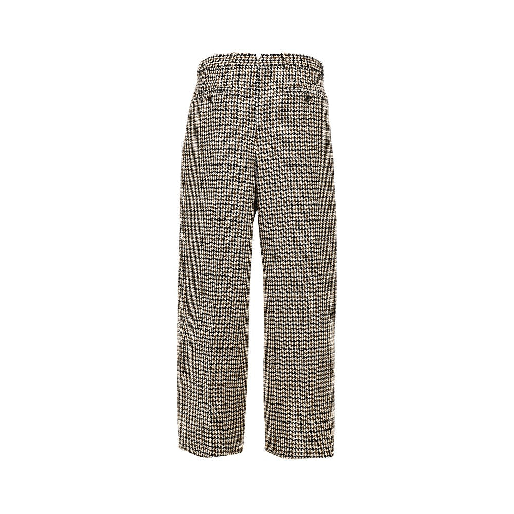 Check tweed pleated pants