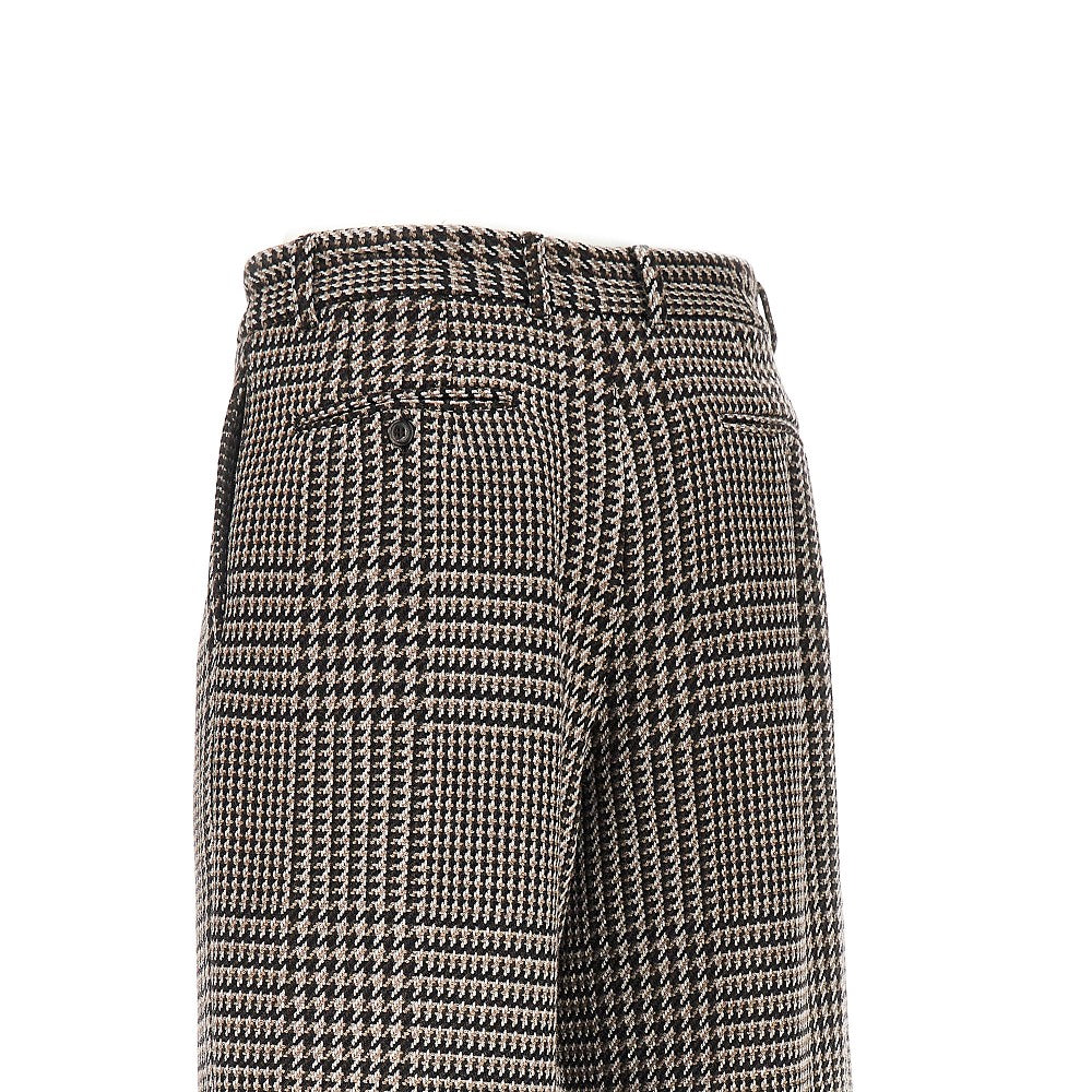 Houndstooth wool-blend tailored pants
