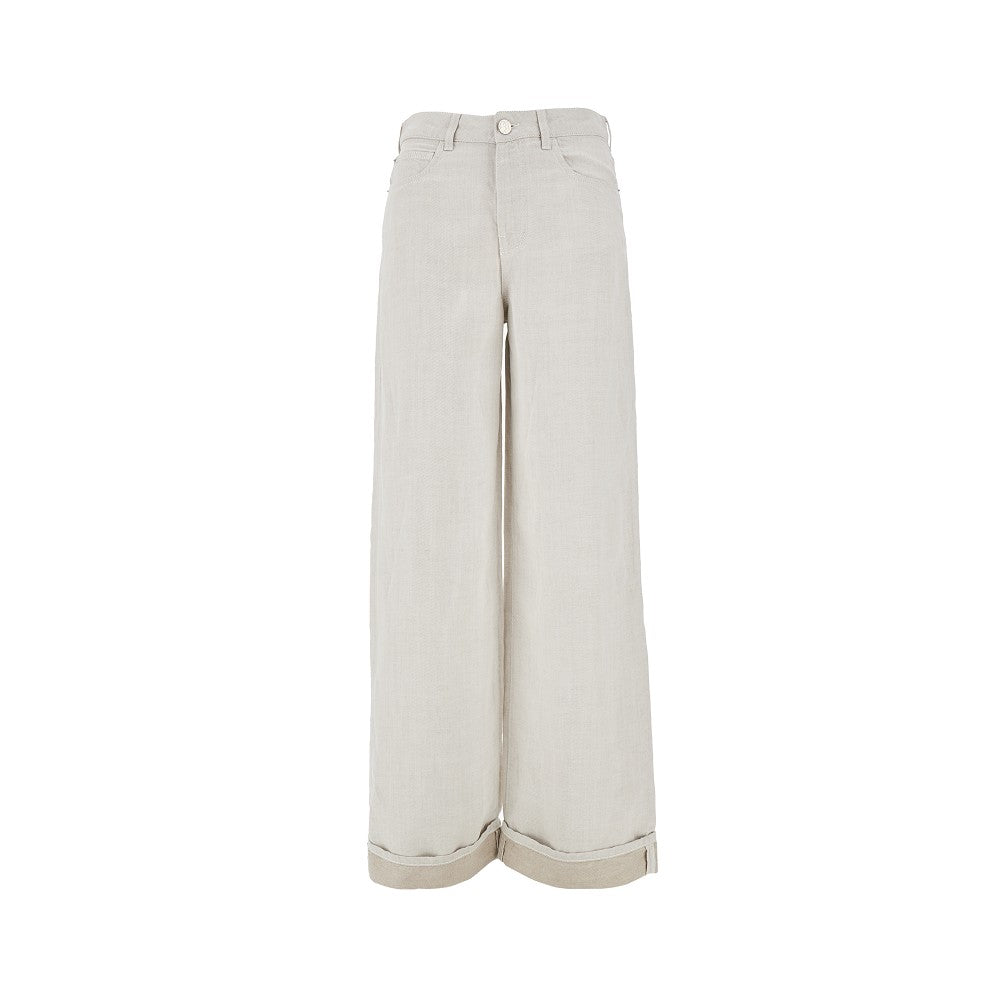 'J8B' linen-blend pants