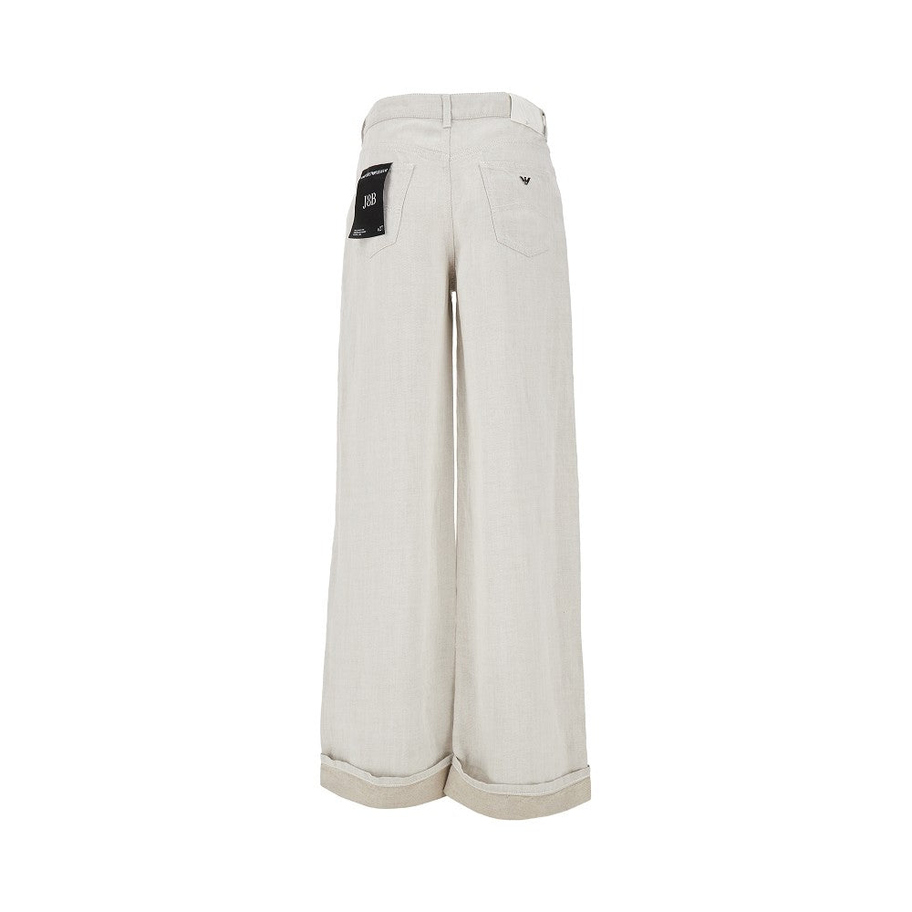 'J8B' linen-blend pants