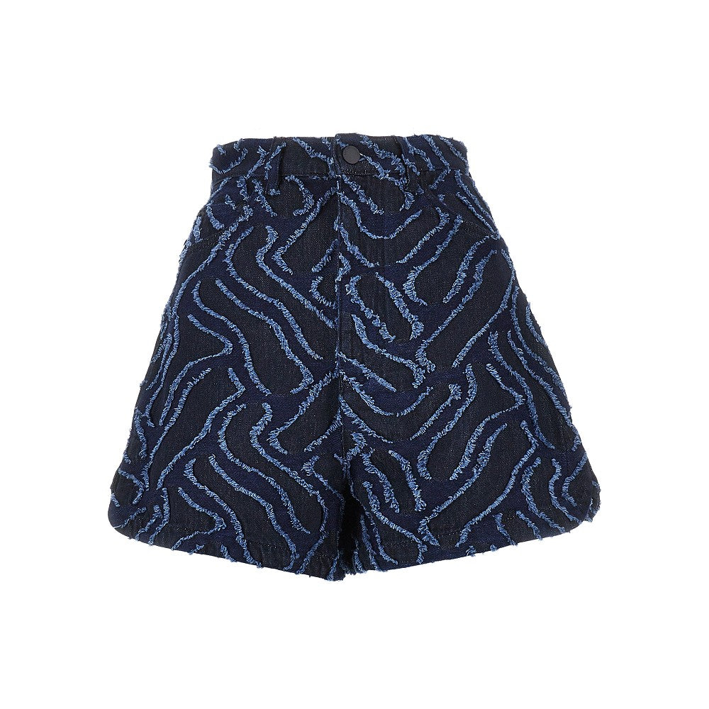 Jacquard denim shorts