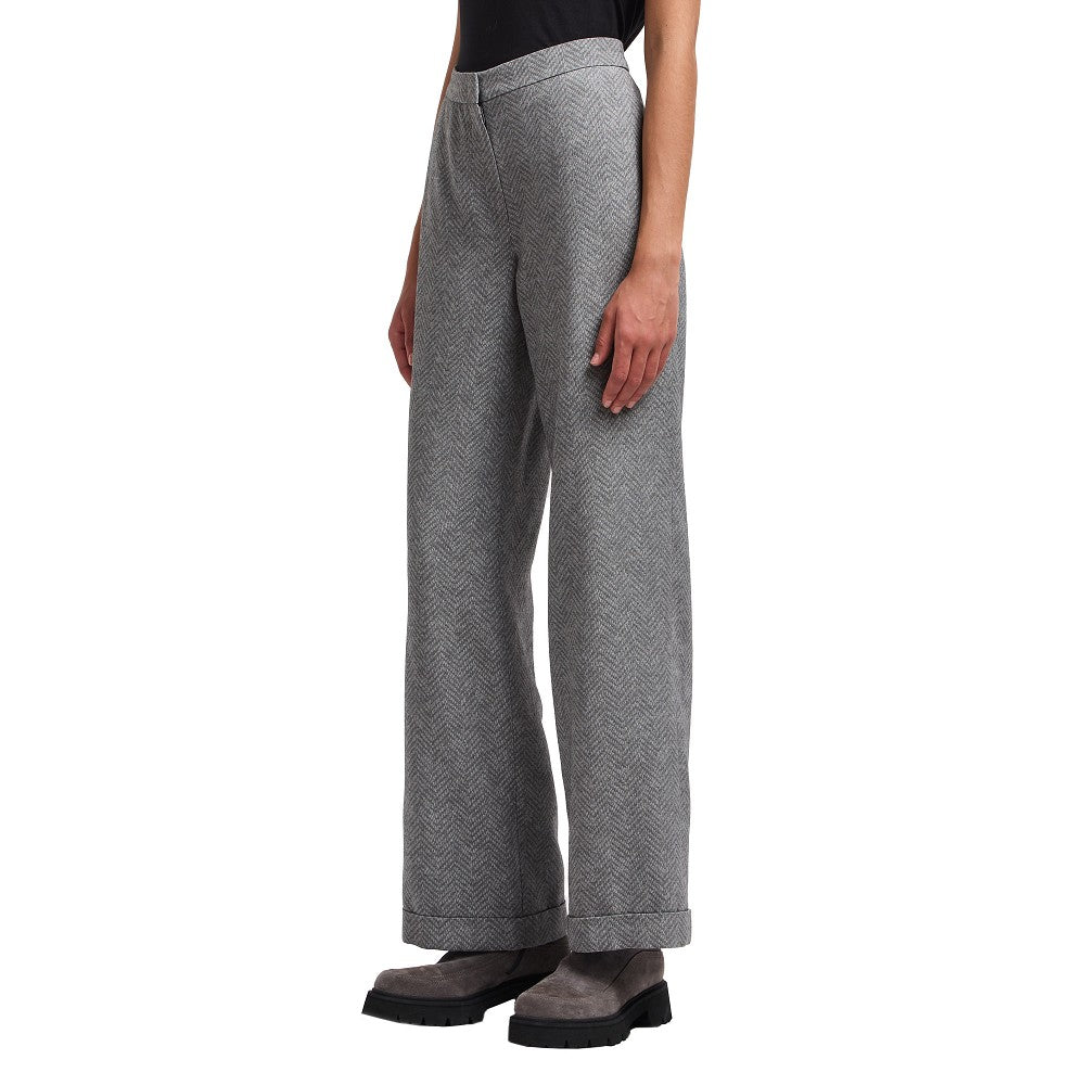 Chevron viscose-blend pants