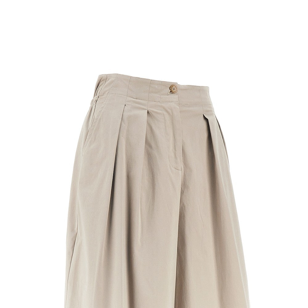 Stretch cotton cropped pants