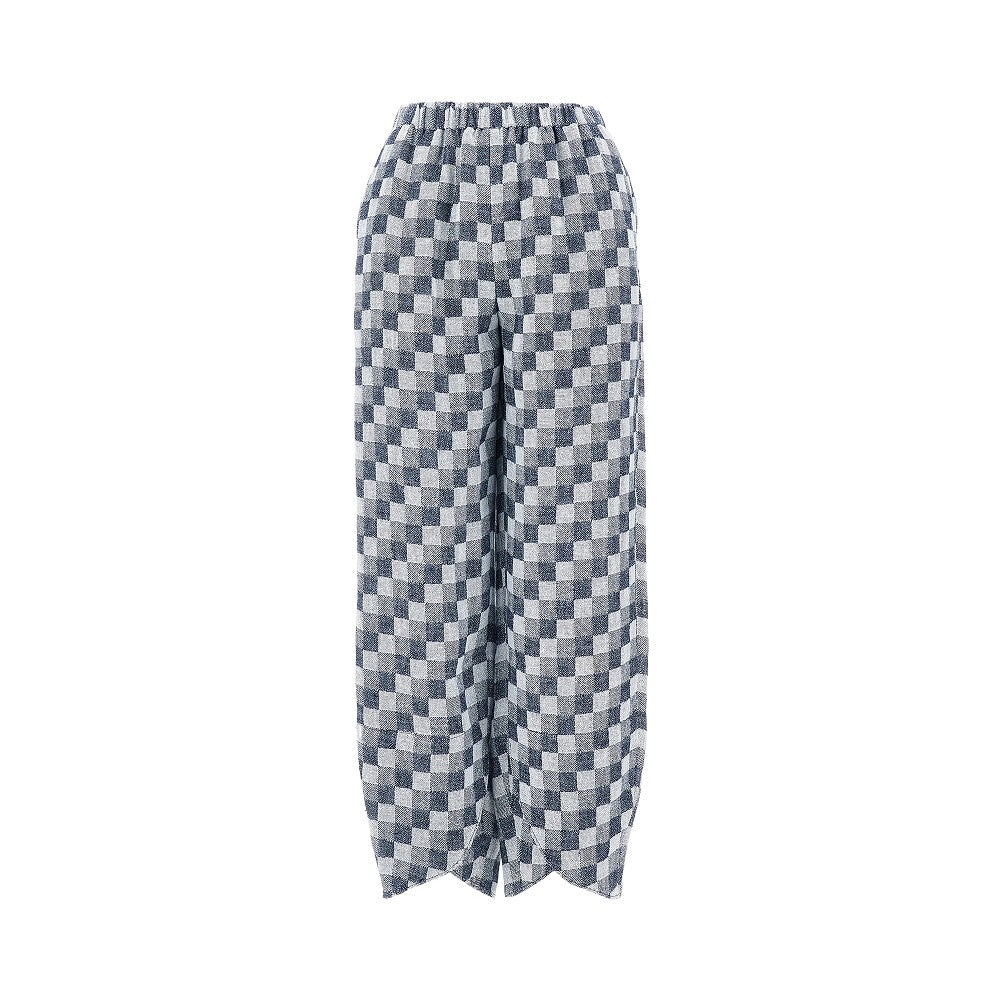Linen-blend gauze pants