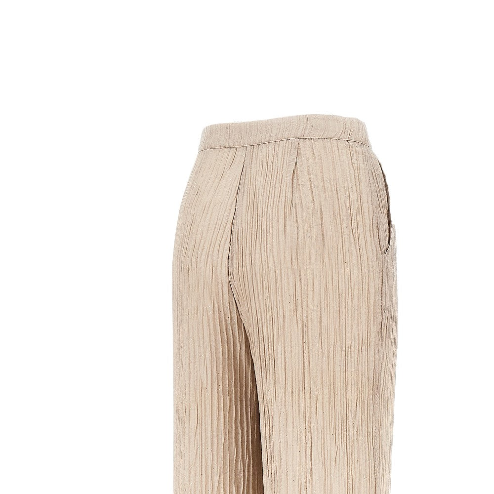 Pantalone in taffetà lurex testurizzato