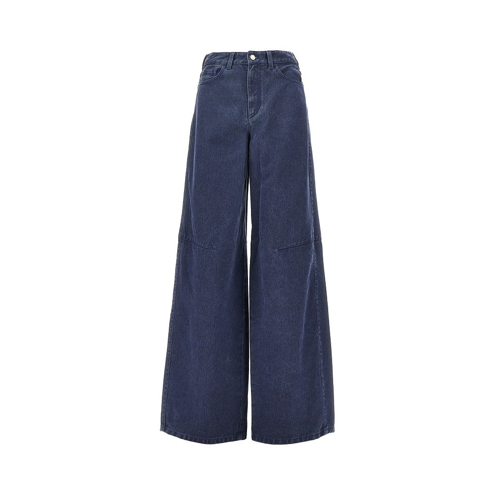 Wide leg denim pants