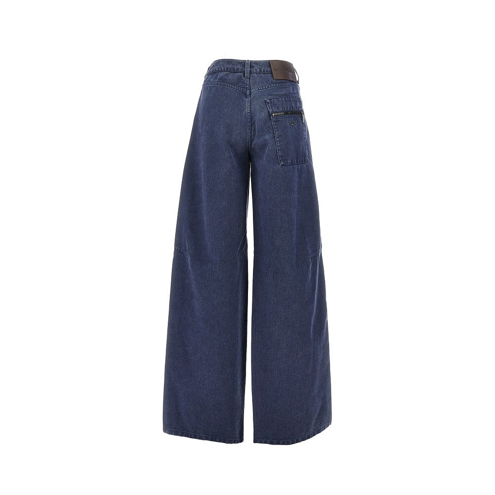 Wide leg denim pants
