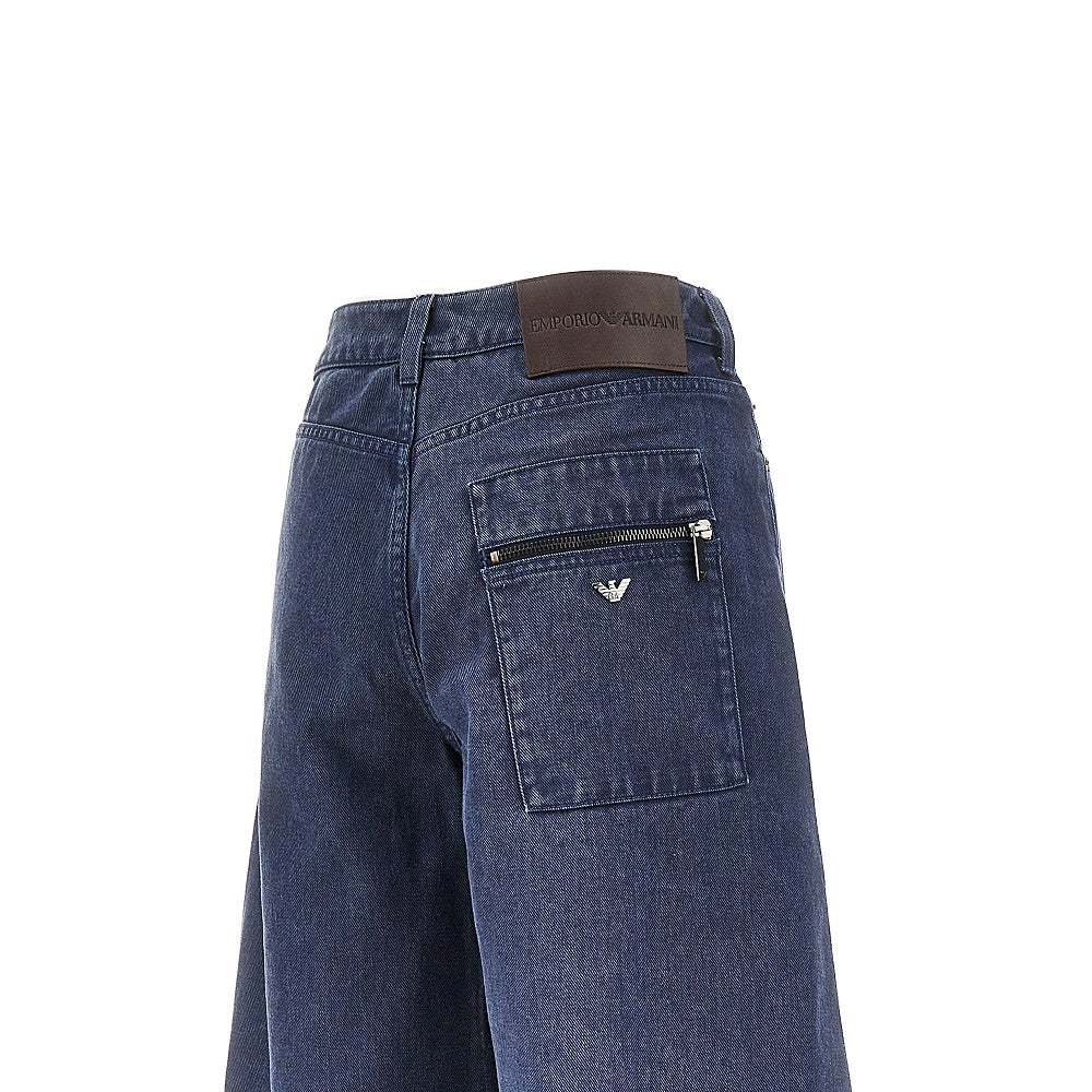 Wide leg denim pants