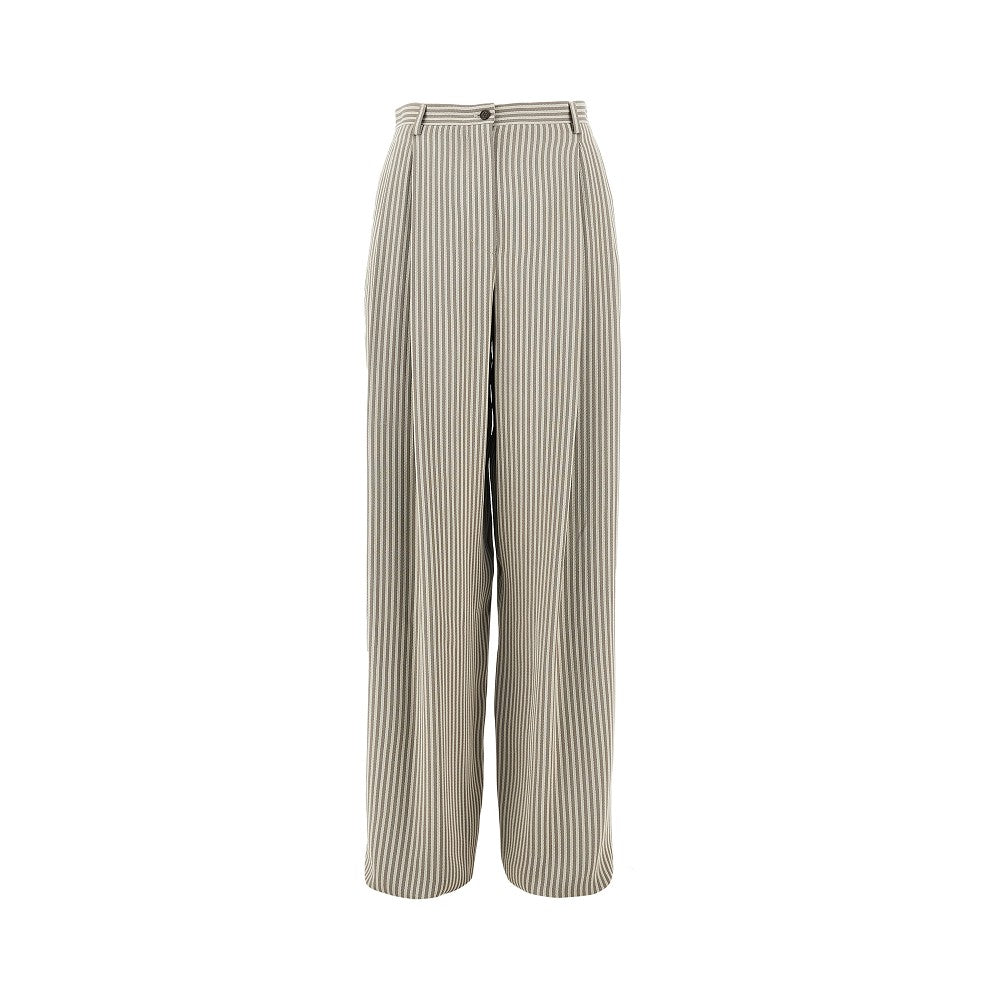 Pantalone in crepe a righe con pinces ICON