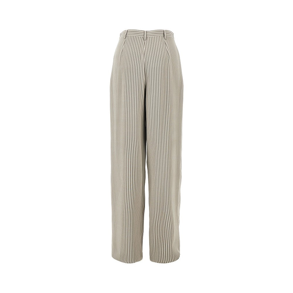 Pantalone in crepe a righe con pinces ICON
