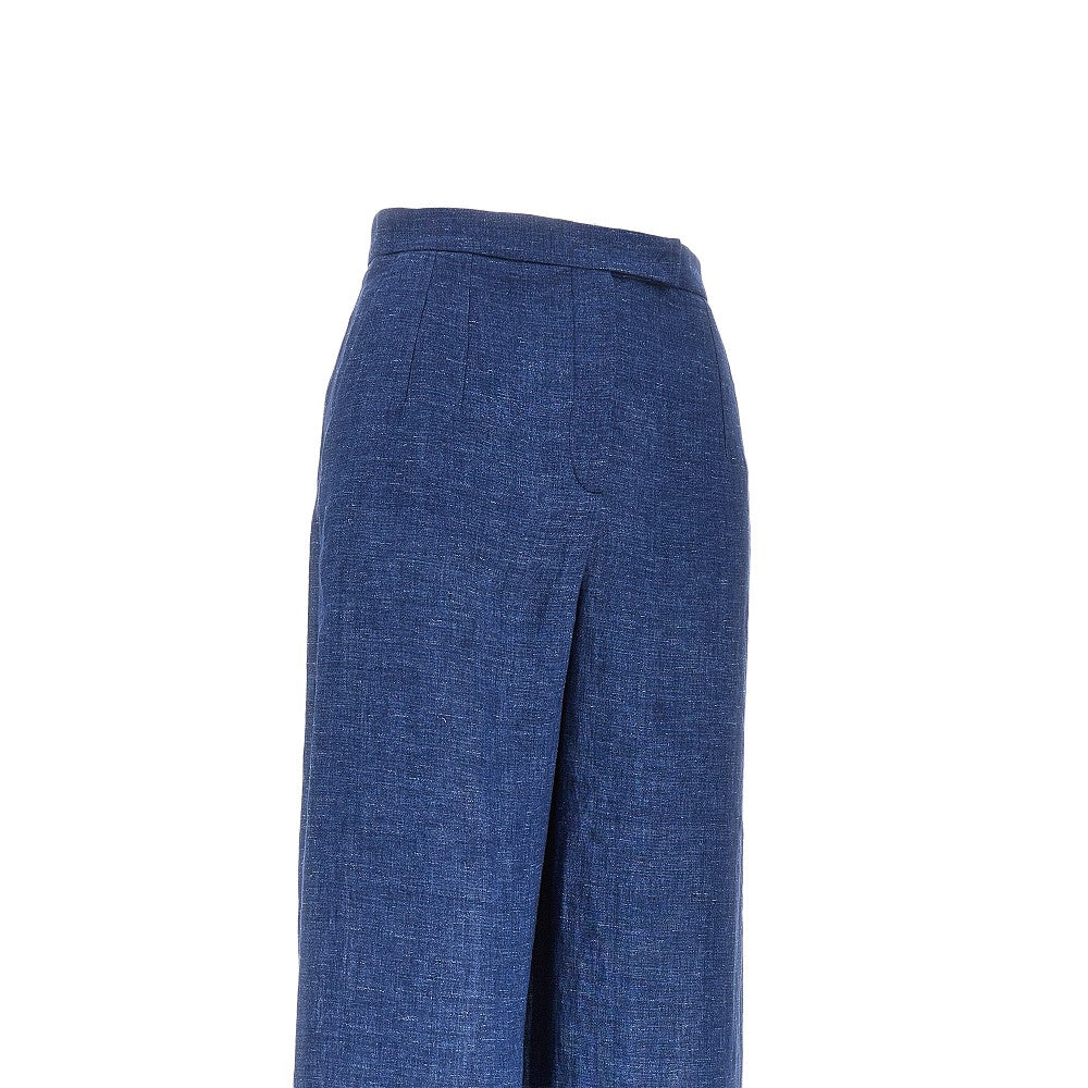 Pantalone a gamba ampia in chambray