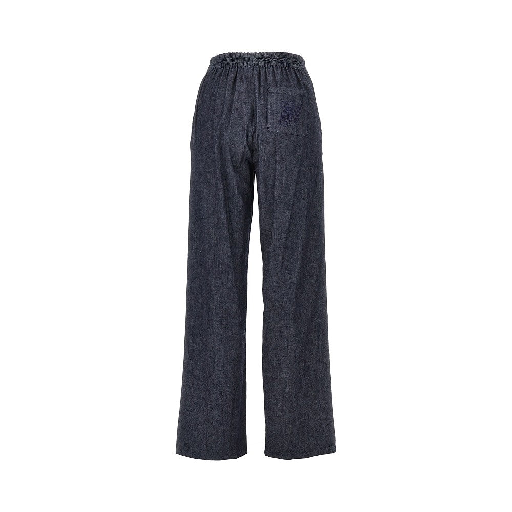 Lightweight denim pants with drawstring