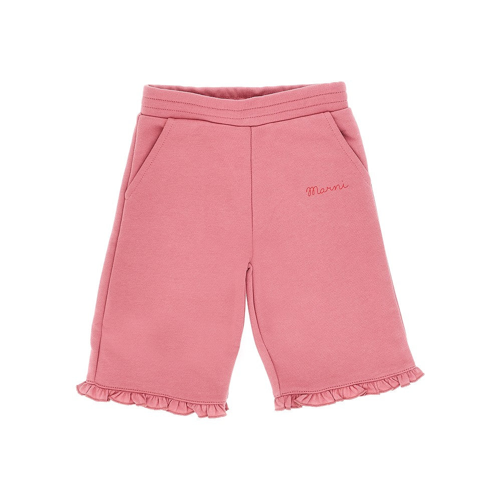 Pantalone in cotone con stampa logo
