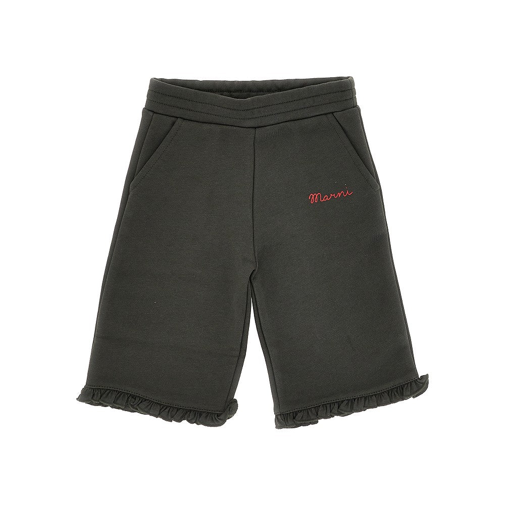 Pantalone in cotone con stampa logo