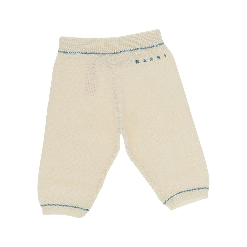 Logo embroidery knitted pants