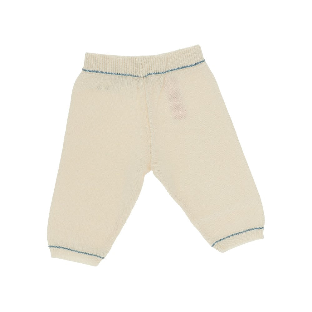 Logo embroidery knitted pants