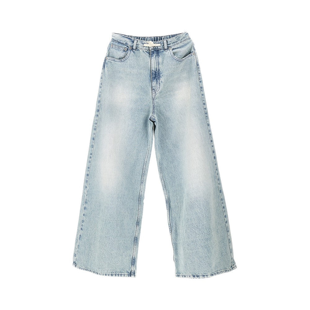 Jeans a gamba ampia con coulisse