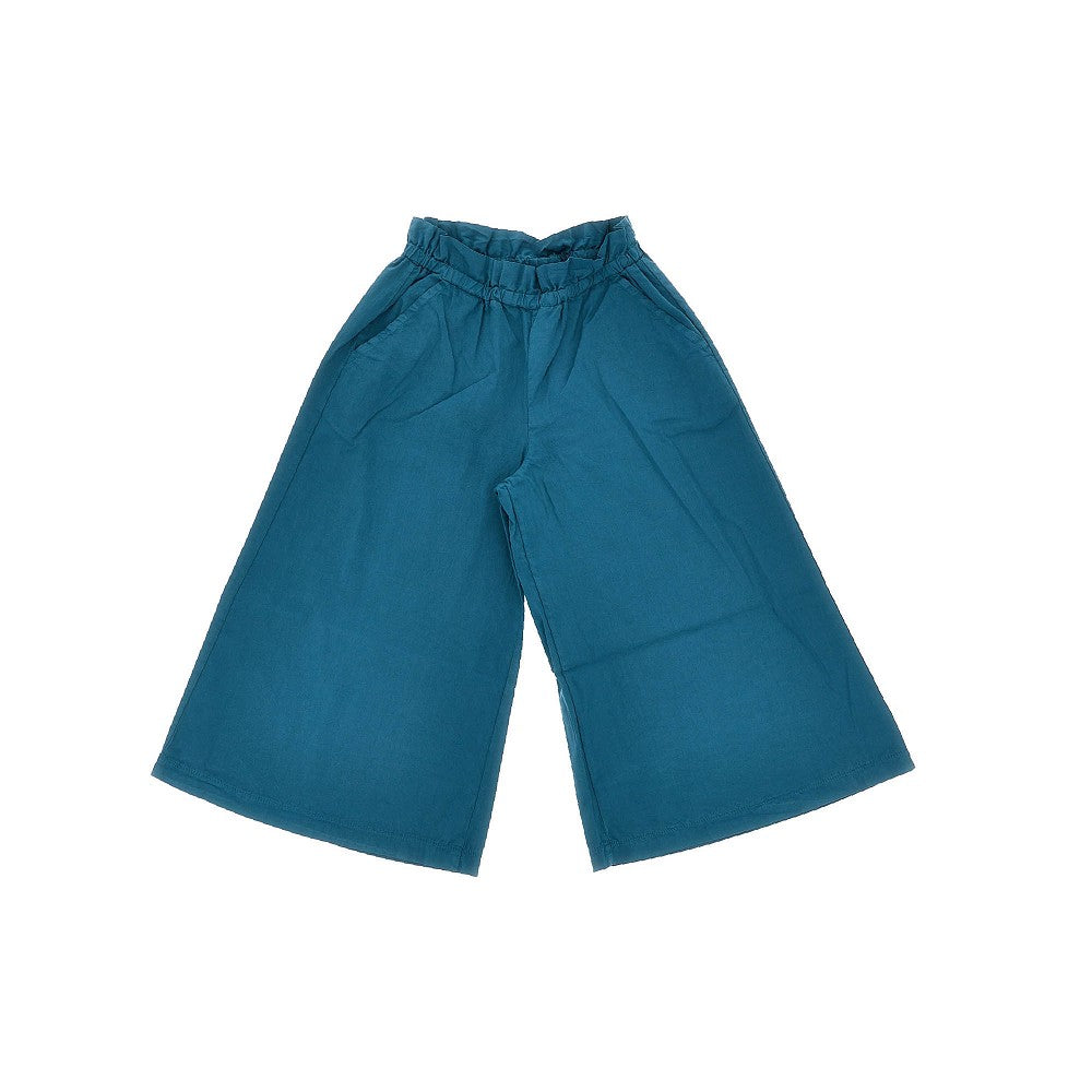 Cotton poplin wide-leg pants