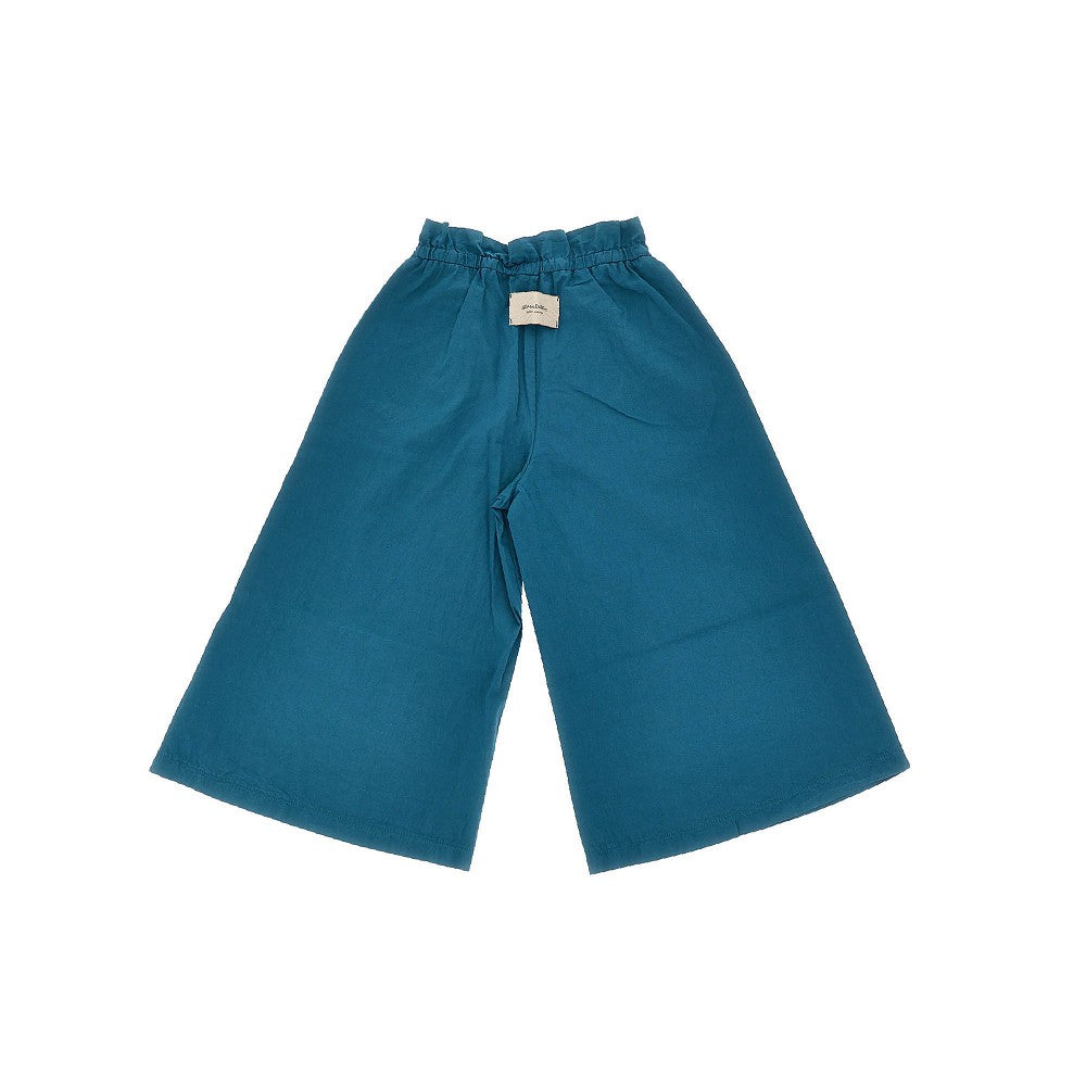 Cotton poplin wide-leg pants