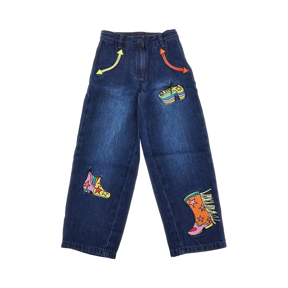 Jeans con ricami Western