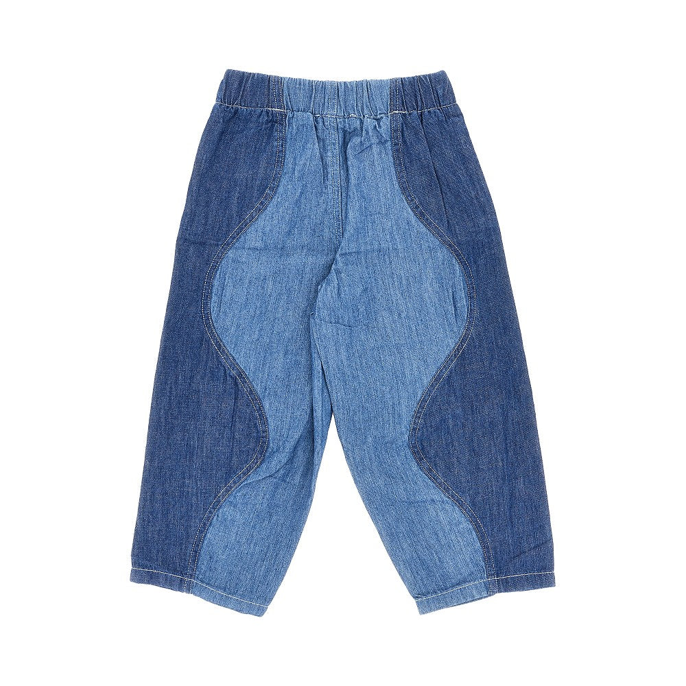 Denim pants with wavy motif