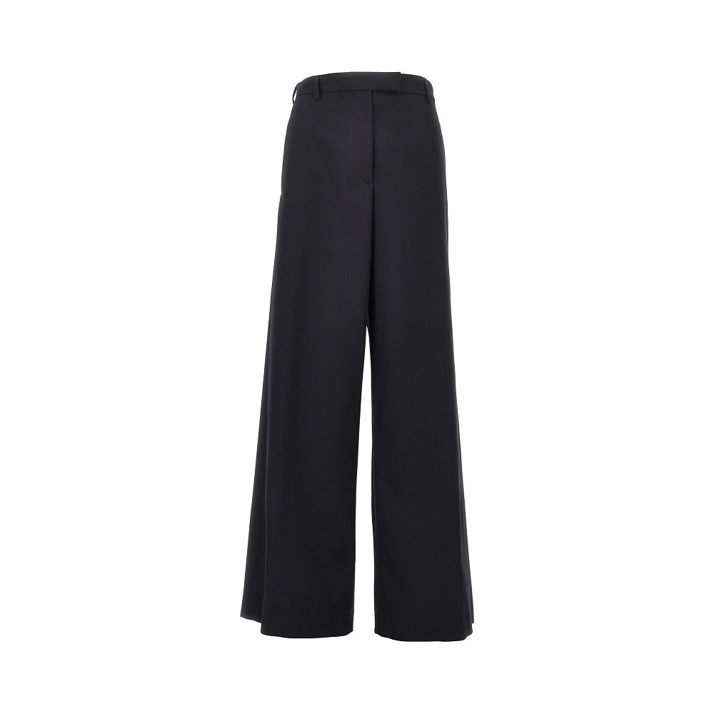 Pantalone ampio in gabardine di lana