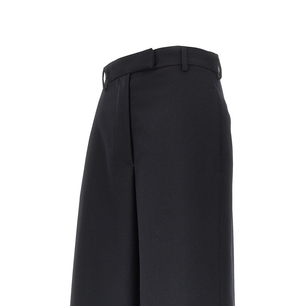Pantalone ampio in gabardine di lana