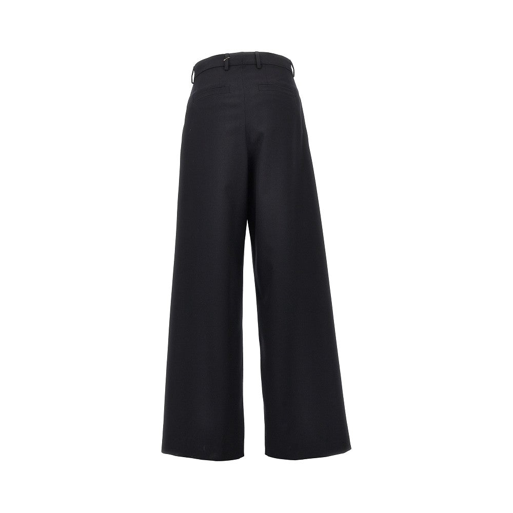 Pantalone ampio in gabardine di lana