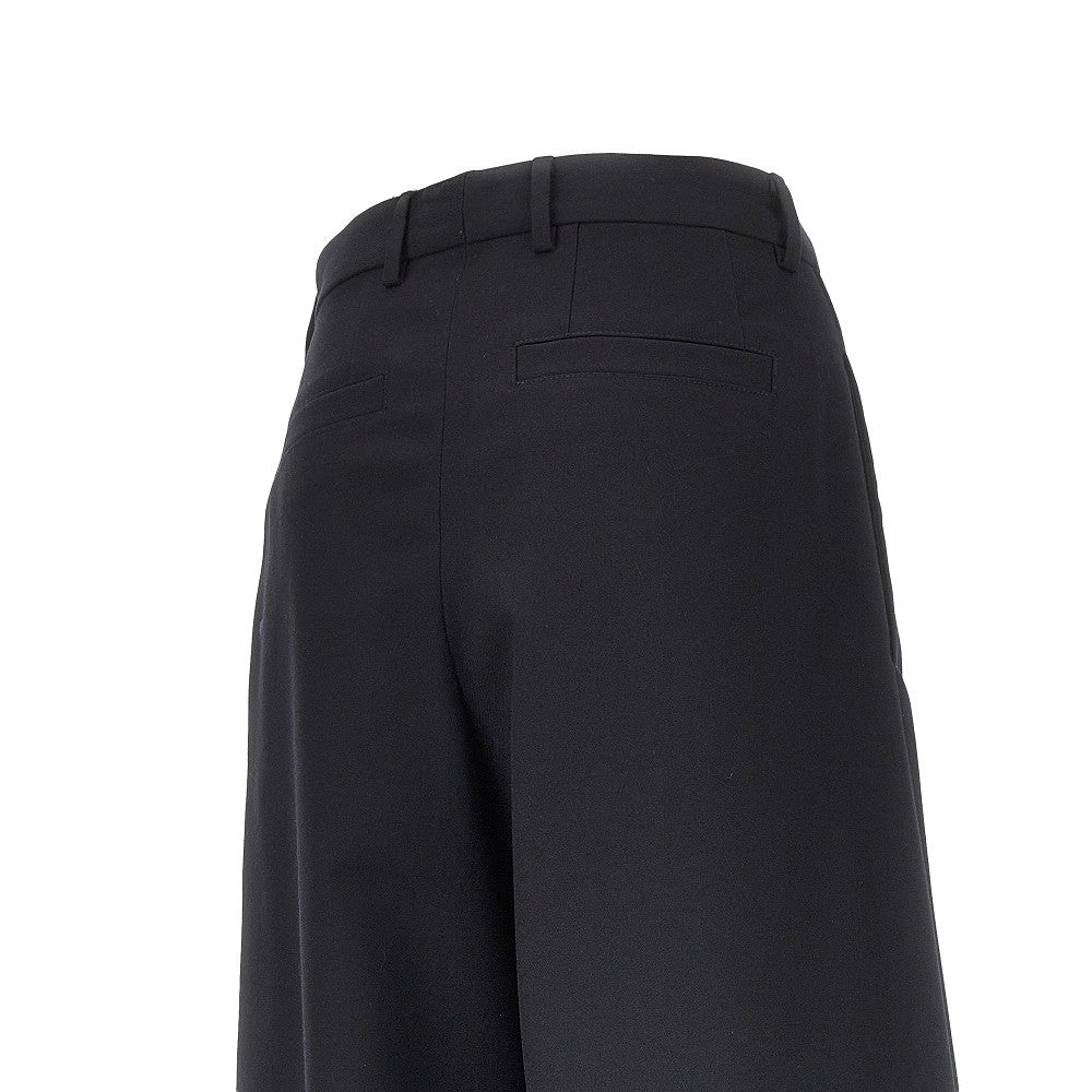 Pantalone ampio in gabardine di lana