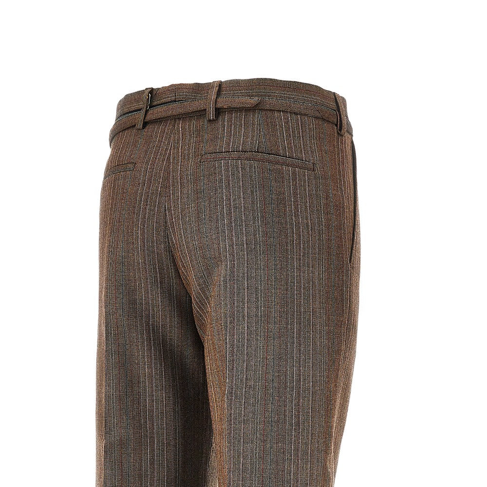 Pantalone dritto in lana con cintura