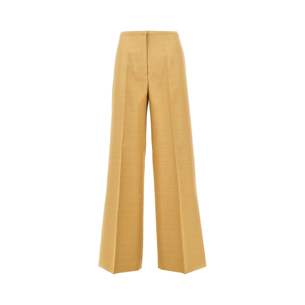 Wide pants with hem slit