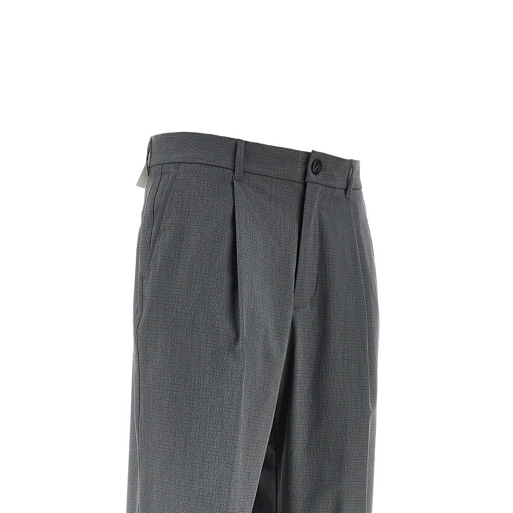 Pantalone 'Reece' in misto viscosa mini check