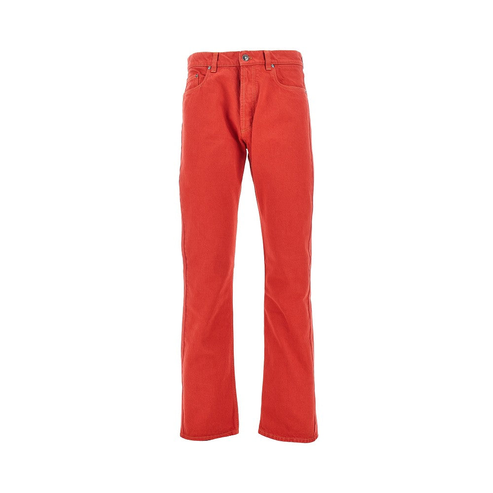 Coloured denim straight leg jeans
