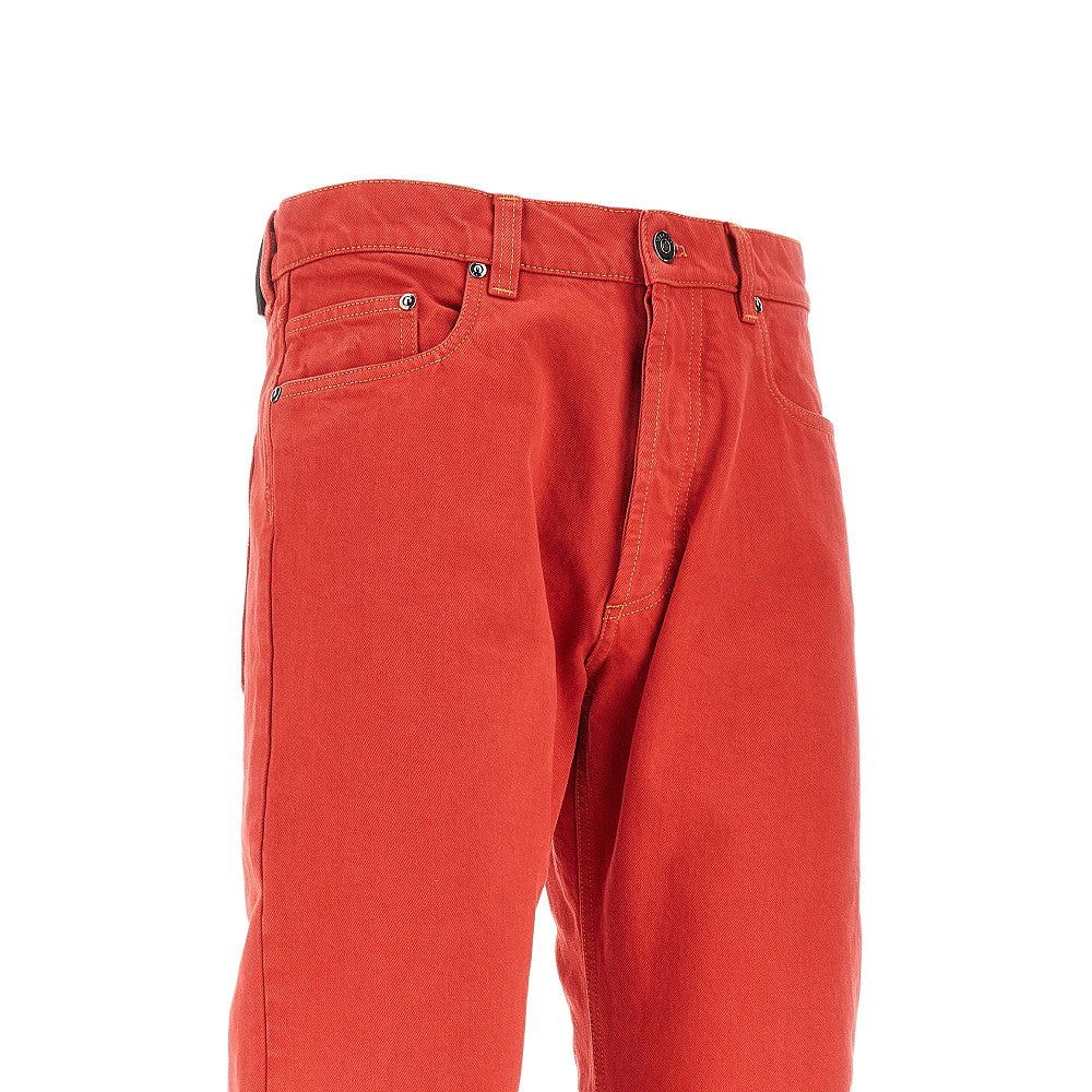 Coloured denim straight leg jeans