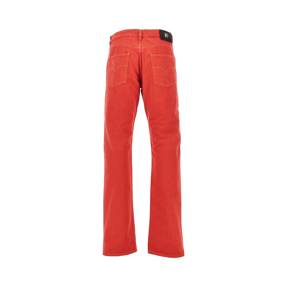 Coloured denim straight leg jeans