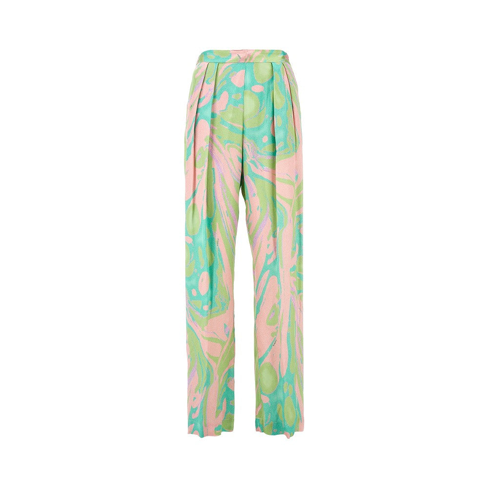 Pantalone morbido in satin stampato