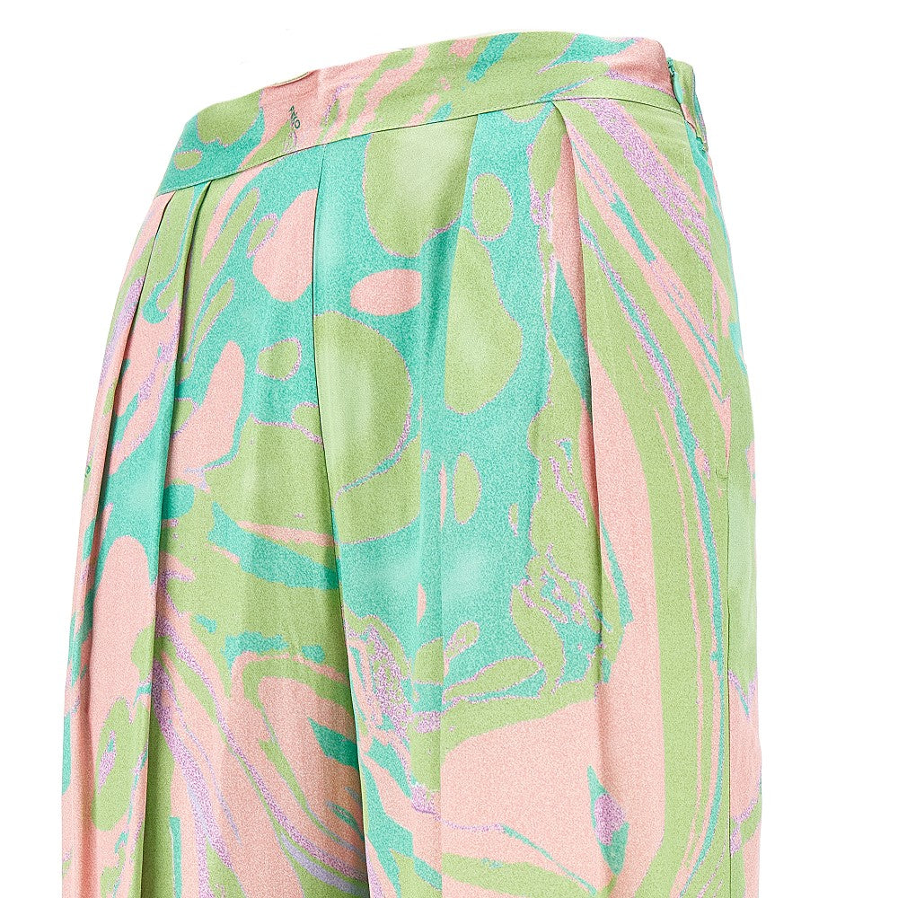 Pantalone morbido in satin stampato