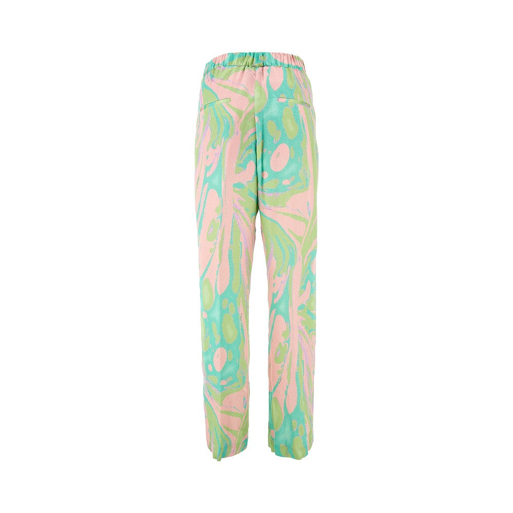 Pantalone morbido in satin stampato