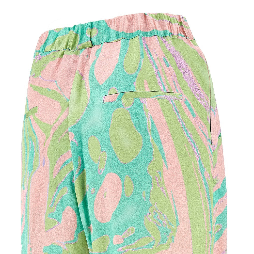 Pantalone morbido in satin stampato