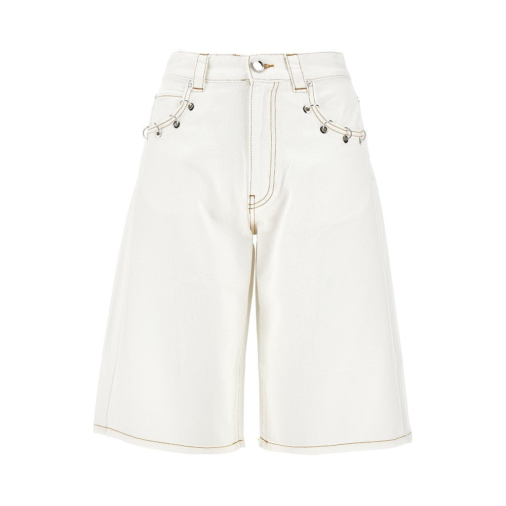 Bermuda in bull con dettagli piercing