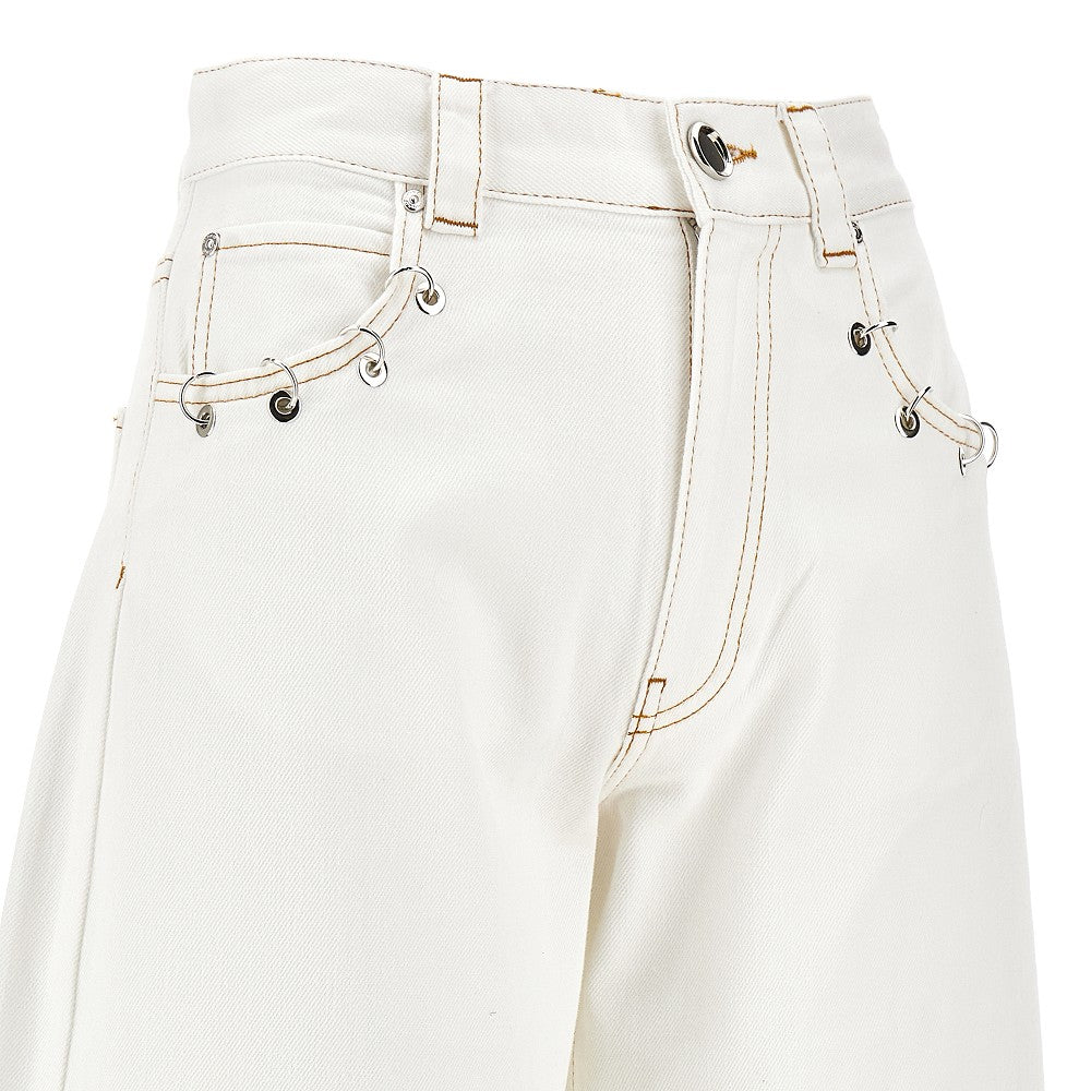 Bermuda in bull con dettagli piercing