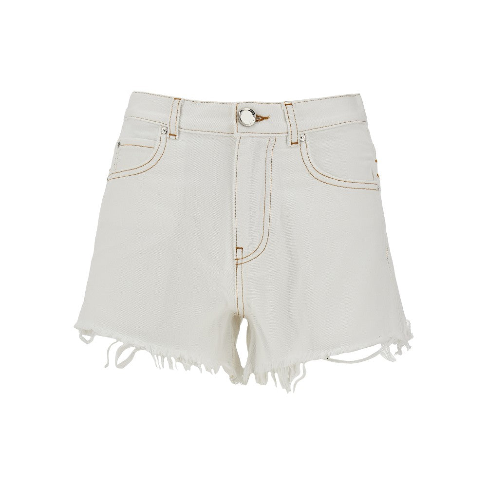 Frayed denim shorts